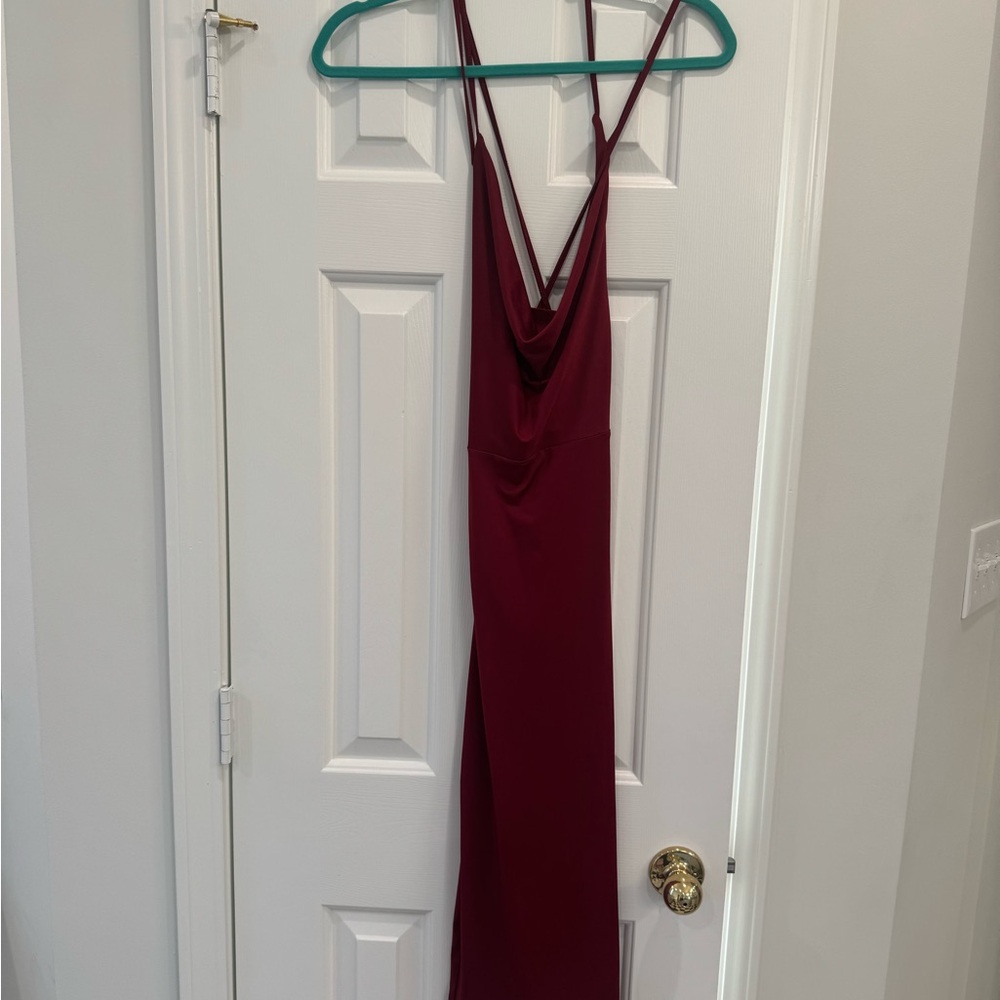 Bear Dance Deep Red Backless Dress